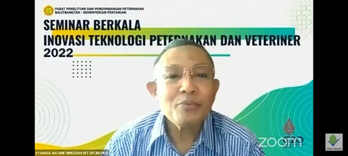 Seminar Berkala Inovasi Teknologi Peternakan dan Veteriner 2022 Pusat Penelitian dan Pengembangan Peternakan (Balitbangtan), Kementerian Pertanian, Selasa (28/6).